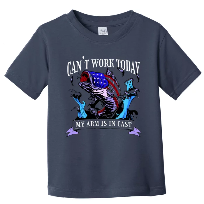 My Arm Is In A Cast Fishing USA Toddler T-Shirt