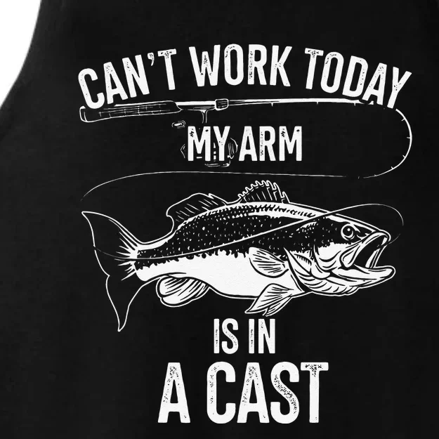 My Arm Is In A Cast Fishing Enthusiasts Fishing Themed Gift Ladies Tri-Blend Wicking Tank