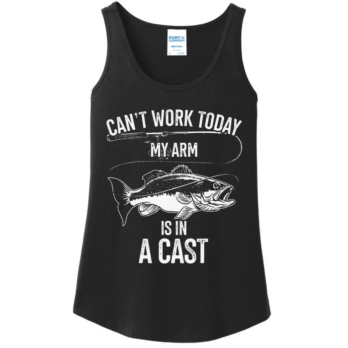 My Arm Is In A Cast Fishing Enthusiasts Fishing Themed Gift Ladies Essential Tank