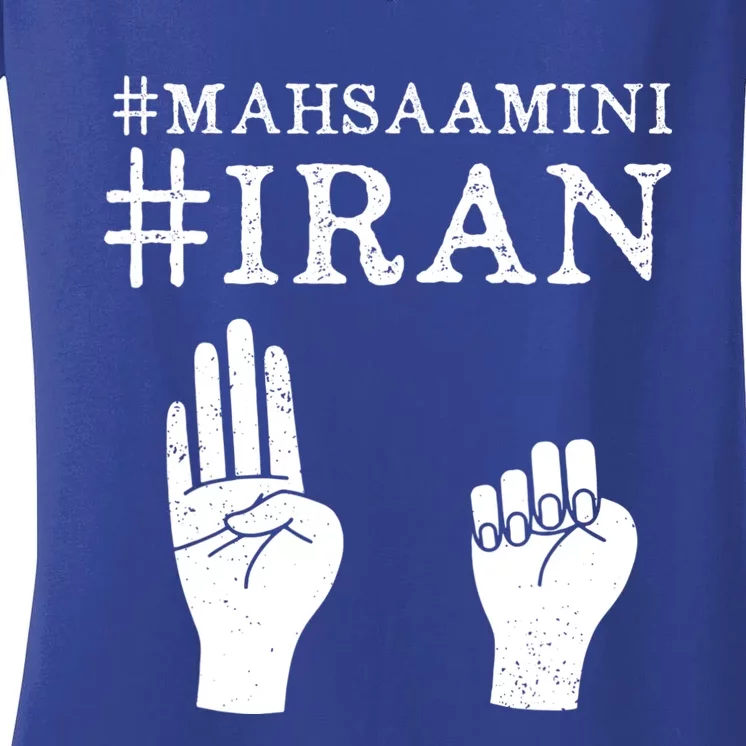 Mahsa Amini Iran #MAHSAAMINI Women's V-Neck T-Shirt