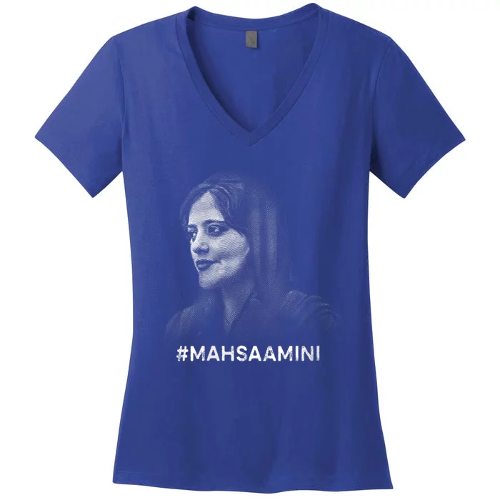 Mahsa Amini Iran #MAHSAAMINI Women's V-Neck T-Shirt