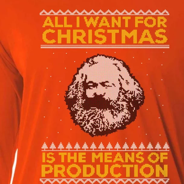 Marx All I Want For Christmas Is The Means Of Production Gift Cooling Performance Long Sleeve Crew