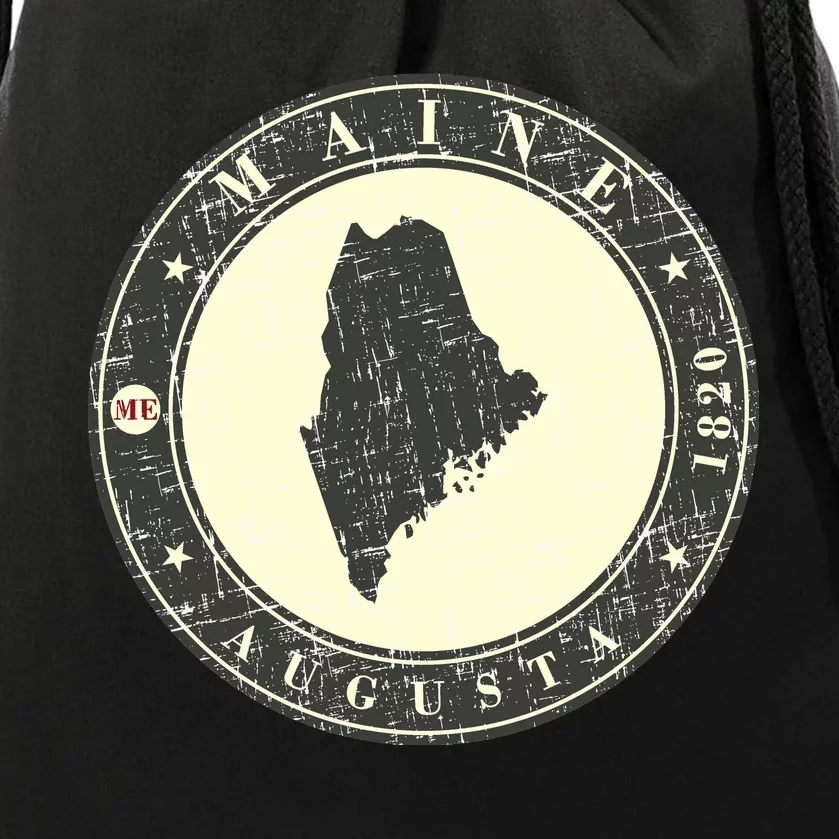 Maine Augusta Retro Drawstring Bag