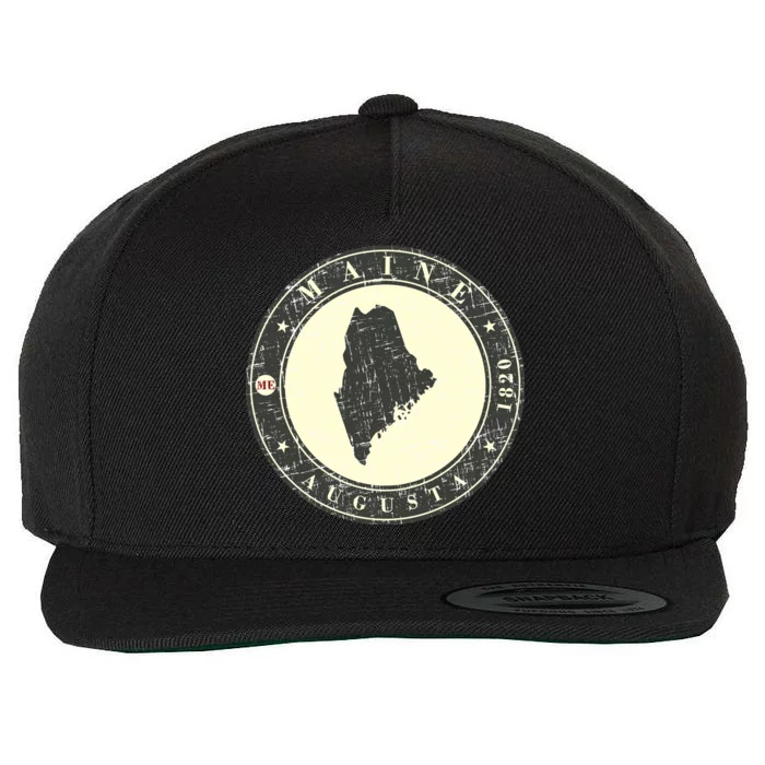 Maine Augusta Retro Wool Snapback Cap