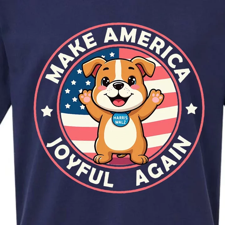 Make America Joyful Again Harris Wall 2024 Childless Dog Sueded Cloud Jersey T-Shirt