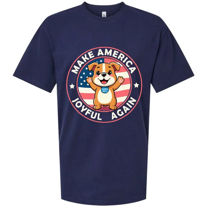 Make America Joyful Again Harris Wall 2024 Childless Dog Sueded Cloud Jersey T-Shirt