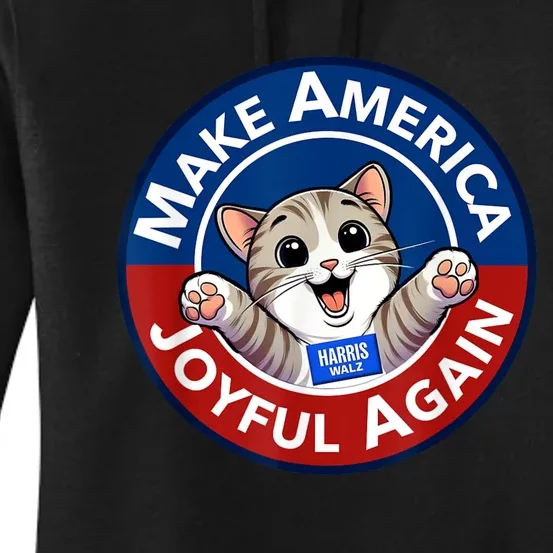 Make America Joyful Again Harris Wall 2024 Cat Lady Women's Pullover Hoodie