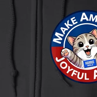 Make America Joyful Again Harris Wall 2024 Cat Lady Full Zip Hoodie