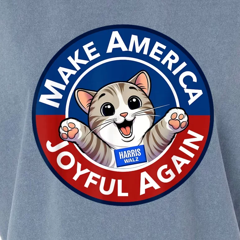 Make America Joyful Again Harris Wall 2024 Cat Lady Garment-Dyed Women's Muscle Tee