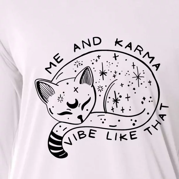 Me And Karma Vibe Like That Funny Lazy Cat Cooling Performance Long Sleeve Crew