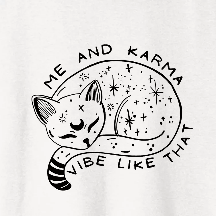 Me And Karma Vibe Like That Funny Lazy Cat Women's Crop Top Tee