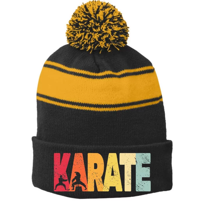 Martial Arts Karate Stripe Pom Pom Beanie