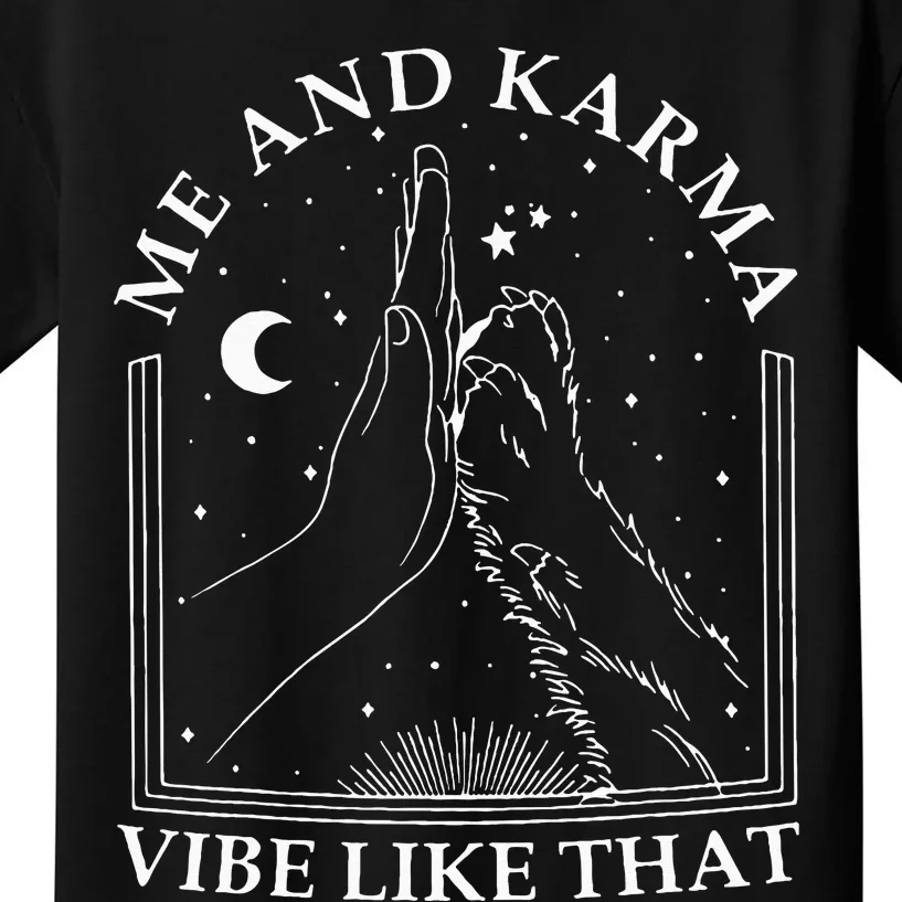 Me And Karma Vibe Like That Funny Cat Paw Kids T-Shirt