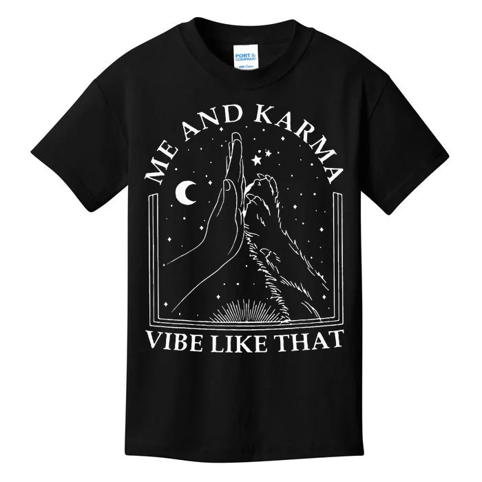 Me And Karma Vibe Like That Funny Cat Paw Kids T-Shirt