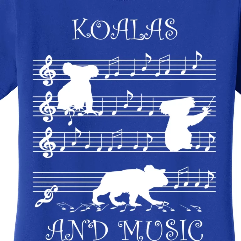 Music And Koalas Eucalyptus Tree Koala Bear Cute Gift Women's T-Shirt