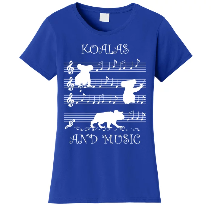 Music And Koalas Eucalyptus Tree Koala Bear Cute Gift Women's T-Shirt