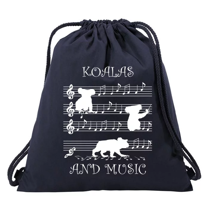 Music And Koalas Eucalyptus Tree Koala Bear Cute Gift Drawstring Bag