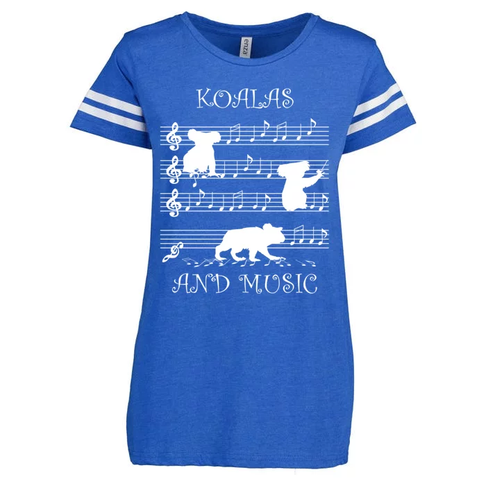 Music And Koalas Eucalyptus Tree Koala Bear Cute Gift Enza Ladies Jersey Football T-Shirt