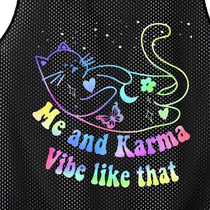 Me And Karma Vibe Like That Lazy Cat Lover Design Mesh Reversible Basketball Jersey Tank