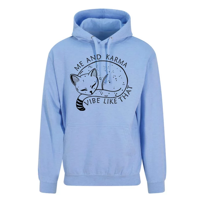 Me And Karma Vibe Like That Funny Lazy Cat Unisex Surf Hoodie