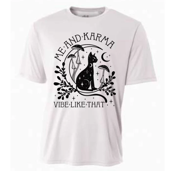 Me And Karma Vibe Like That Mystical Cat Zodiac Cooling Performance Crew T-Shirt