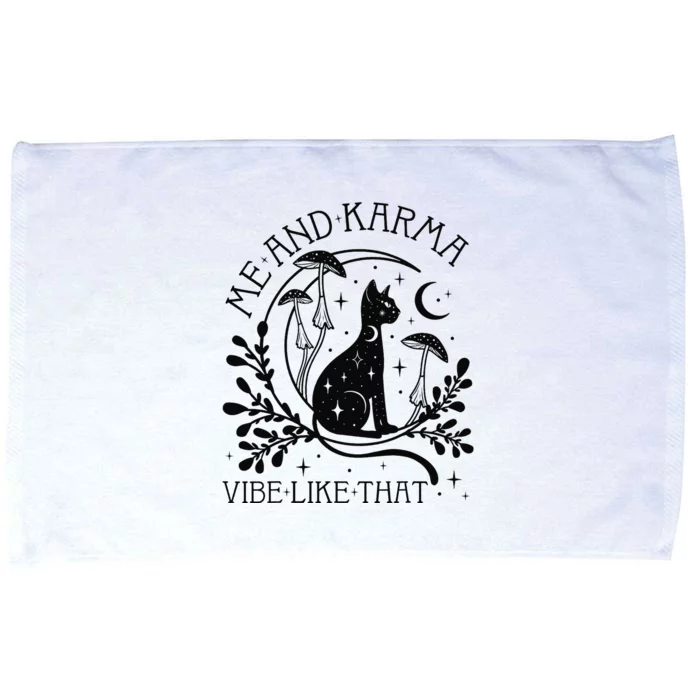 Me And Karma Vibe Like That Mystical Cat Zodiac Microfiber Hand Towel