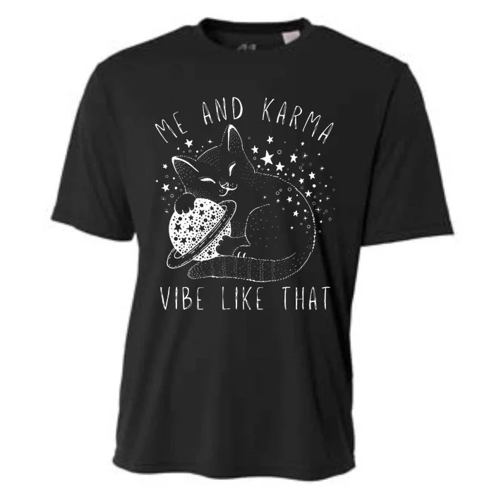 Me And Karma Vibe Like That Cat Lover Cooling Performance Crew T-Shirt