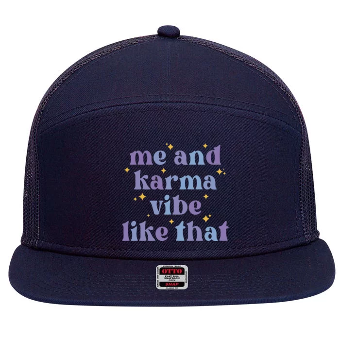 Me And Karma Cat Vibe Like That 7 Panel Mesh Trucker Snapback Hat