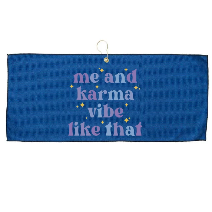 Me And Karma Cat Vibe Like That Large Microfiber Waffle Golf Towel