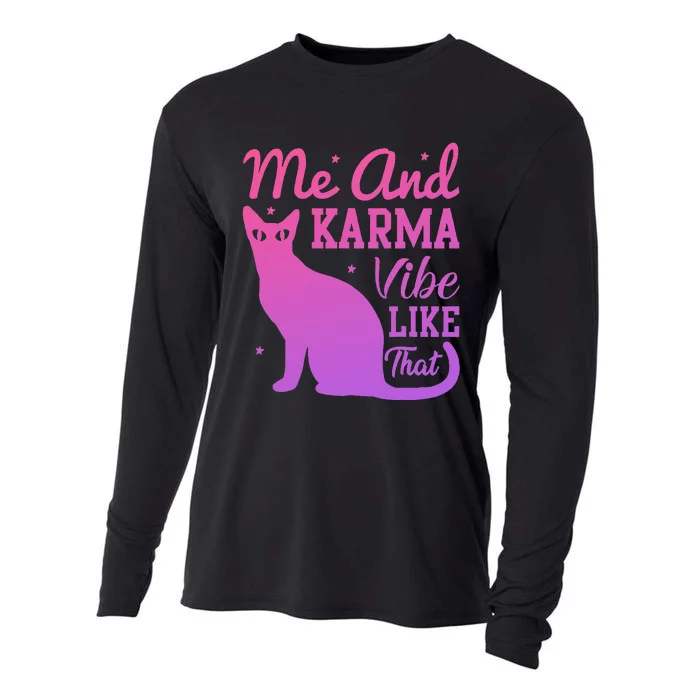 Me And Karma Vibe Lazy Cat Cooling Performance Long Sleeve Crew