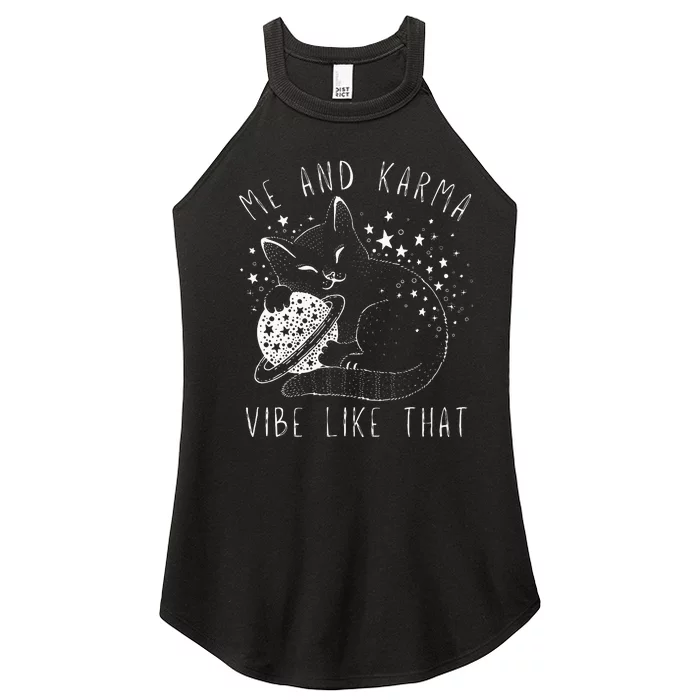 Me And Karma Vibe Like That Cat Lover Women’s Perfect Tri Rocker Tank