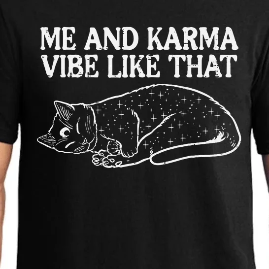 Me And Karma Vibe Lazy Cat Funny Pajama Set