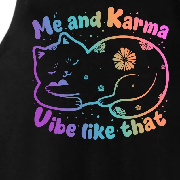 Me And Karma Vibe Like That Karma Kitty Cat Ladies Tri-Blend Wicking Tank