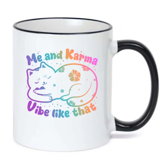 Me And Karma Vibe Like That Karma Kitty Cat Black Color Changing Mug