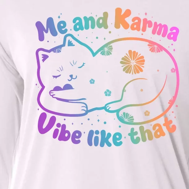 Me And Karma Vibe Like That Karma Kitty Cat Cooling Performance Long Sleeve Crew