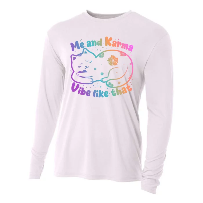 Me And Karma Vibe Like That Karma Kitty Cat Cooling Performance Long Sleeve Crew