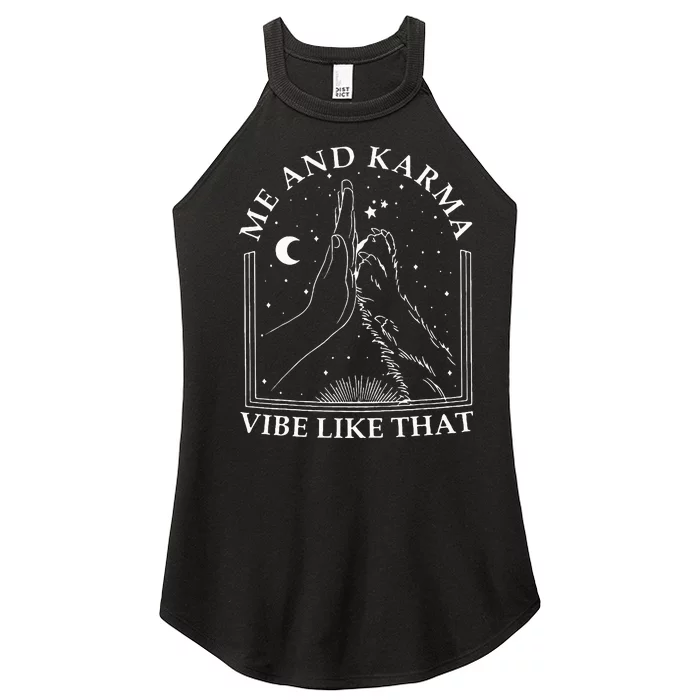 Me And Karma Vibe Like That Funny Cat Paw halloween Women’s Perfect Tri Rocker Tank