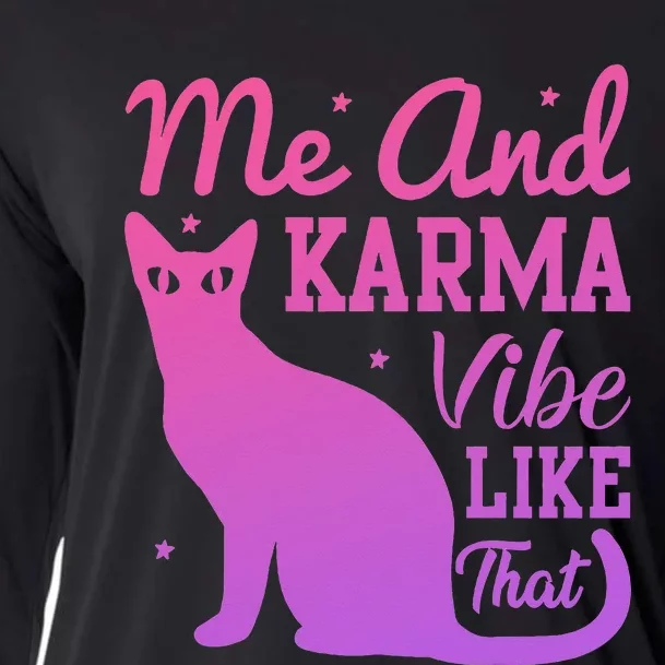 Me And Karma Vibe Lazy Cat Cooling Performance Long Sleeve Crew