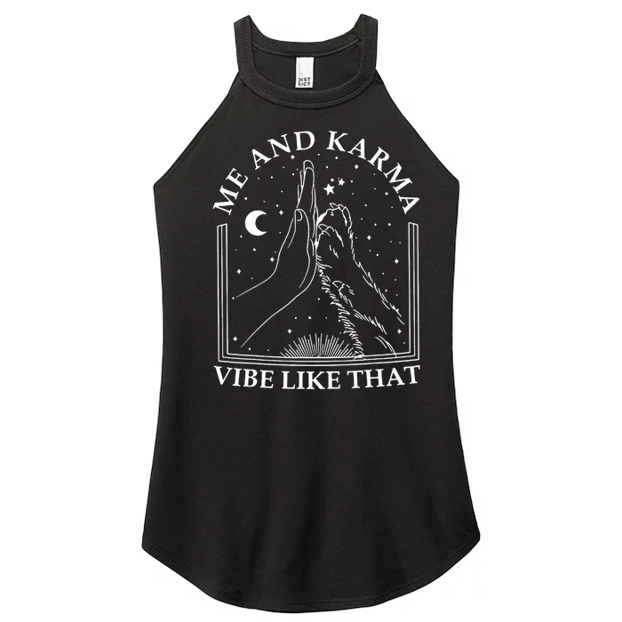 Me And Karma Vibe Like That Funny Cat Paw Women’s Perfect Tri Rocker Tank