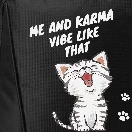 Me And Karma Vibe Like That Funny Groovy Hippie Flower Retro City Backpack