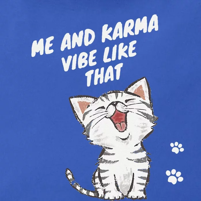 Me And Karma Vibe Like That Funny Groovy Hippie Flower Retro Zip Tote Bag