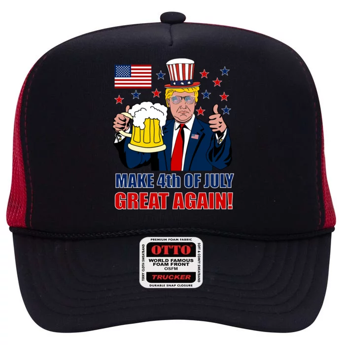 Make 4th Of July Great Again High Crown Mesh Trucker Hat