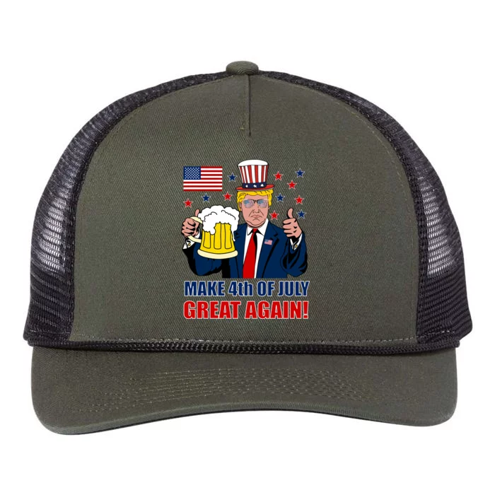 Make 4th Of July Great Again Retro Rope Trucker Hat Cap