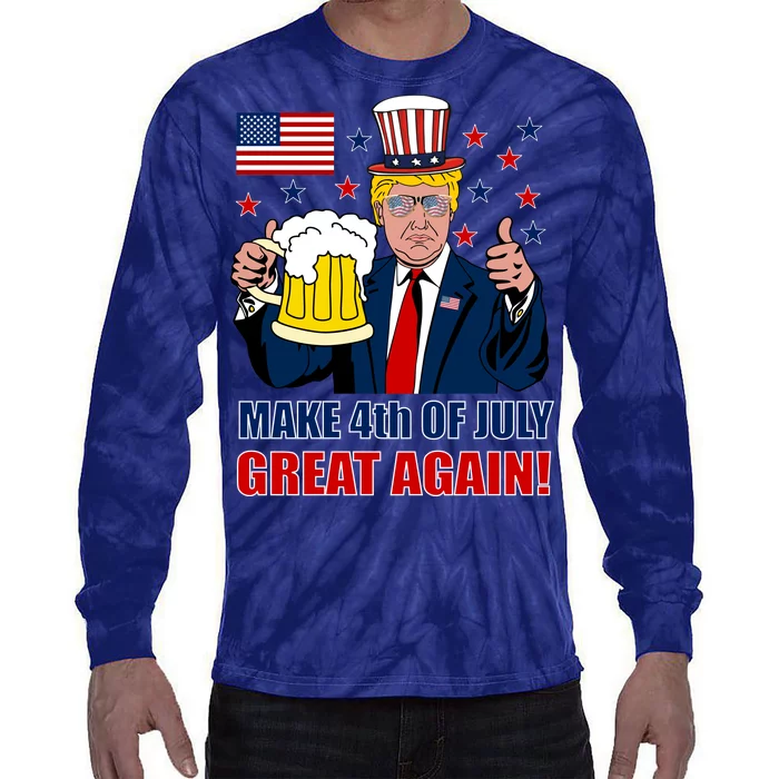 Make 4th Of July Great Again Tie-Dye Long Sleeve Shirt