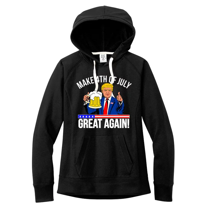 Make 4th of July Great Again! Donald Trump Beer USA Women's Fleece Hoodie