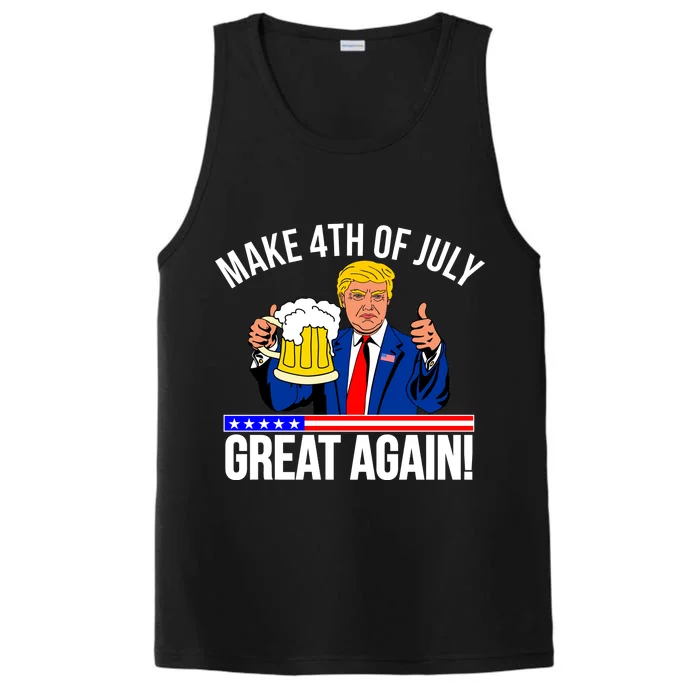 Make 4th of July Great Again! Donald Trump Beer USA Performance Tank