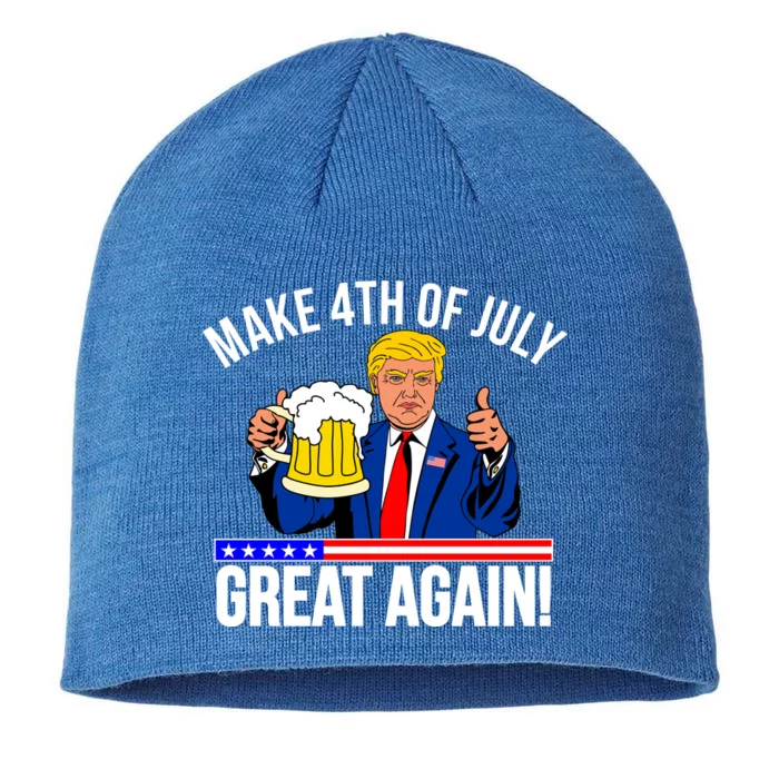 Make 4th of July Great Again! Donald Trump Beer USA 8 1/2in Sustainable Knit Beanie