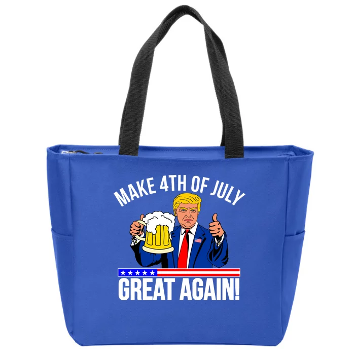 Make 4th of July Great Again! Donald Trump Beer USA Zip Tote Bag