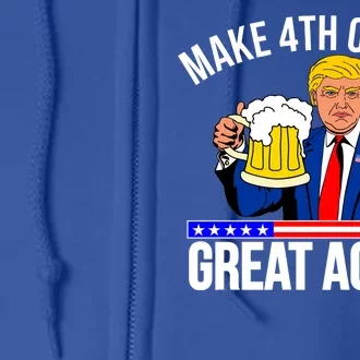 Make 4th of July Great Again! Donald Trump Beer USA Full Zip Hoodie