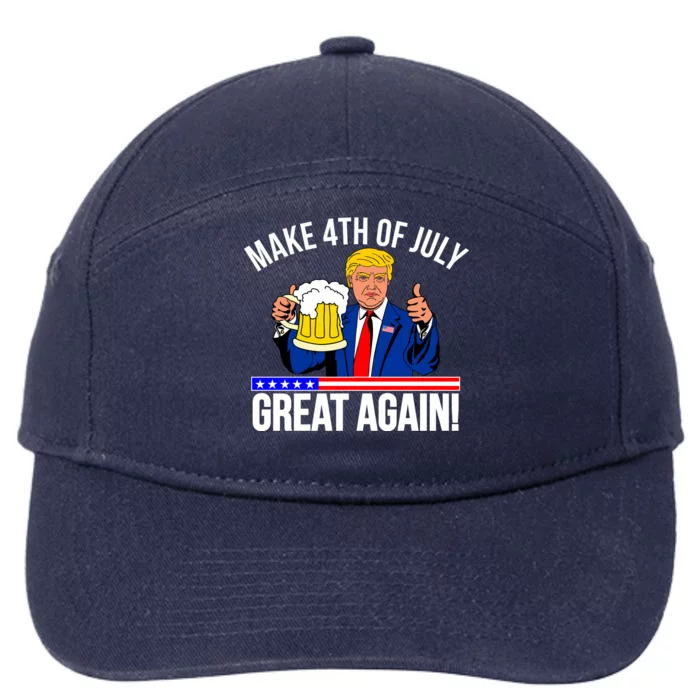 Make 4th of July Great Again! Donald Trump Beer USA 7-Panel Snapback Hat